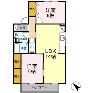 サニーハイツ橋本A棟【2階】の間取り
