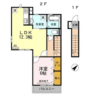 ファイブスタ牛田【2階】の間取り
