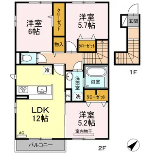 グランディール長楽寺【1階】の間取り