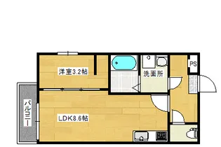 フリートフォルヴィラ古江新町A【3階】の間取り
