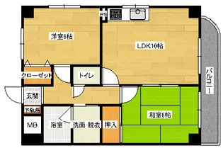 グラビスコート福本【6階】の間取り