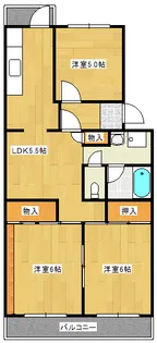 鈴が峰第5団地3号棟の間取り