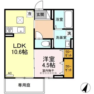 エスポワール天神【1階】の間取り