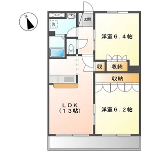 サンリバー東原【2階】の間取り