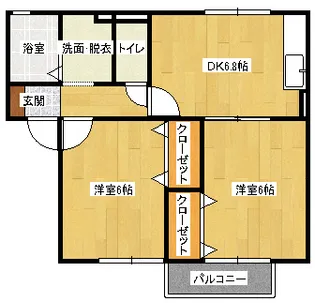 パークハイム古市A棟【2階】の間取り