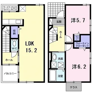 サウススターハウス【1階】の間取り