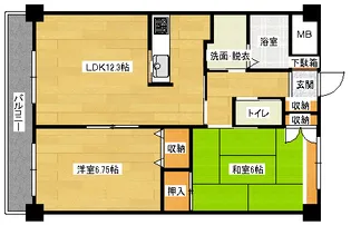 ミニヨンフルールAWA【2階】の間取り