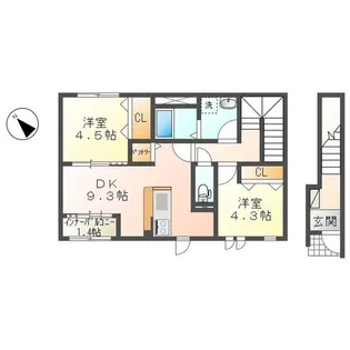 スターテラス上安【2階】の間取り