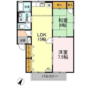 シャトー小林A棟【2階】の間取り