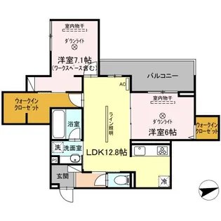 グリーンカーサ祇園【2階】の間取り