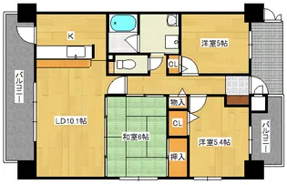 藤和ハイタウン比治山【4階】の間取り