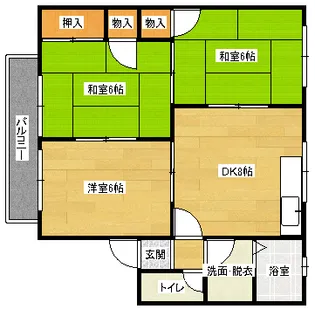 ソレアード東野A棟【2階】の間取り