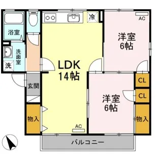 ハイドゥ伴C棟の間取り