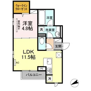 bamboograss舟入【1階】の間取り