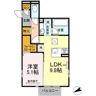 bamboograss舟入【1階】の間取り