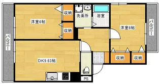 グランメールA棟【102号室】の間取り