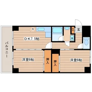 市川マンション【3階】の間取り