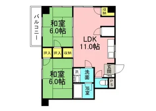 サニーヒル江波【3階】の間取り