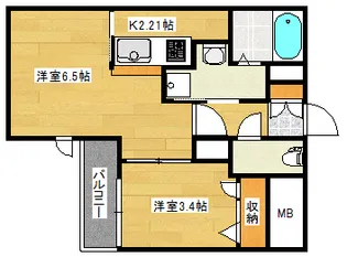 月光南観音弐番館の間取り