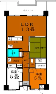 ファミール江波公園リバーサイド壱番館【602号室】の間取り