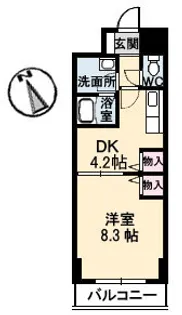 ジョルニフェリーチ【7階】の間取り