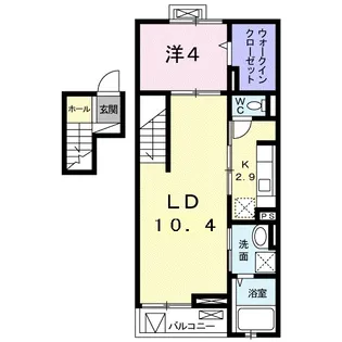カーサブルー【4階】の間取り