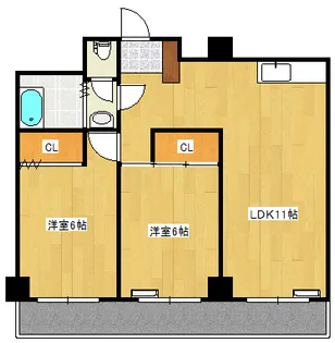 サンシャイン己斐【404号室】の間取り