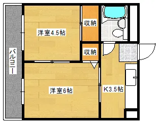 コムメイトマンション【2階】の間取り