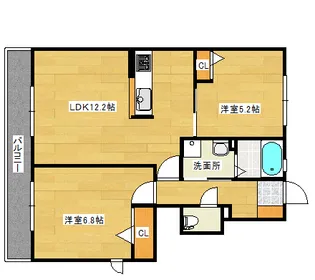 シャイニーヒルズE&M【1階】の間取り