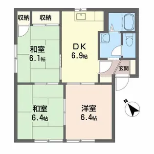 ビューハイム原田A棟【1階】の間取り