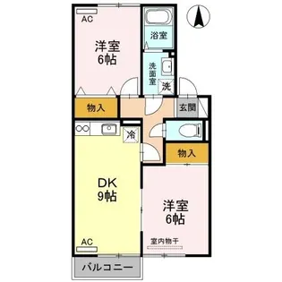 セジュール荒谷川2【1階】の間取り