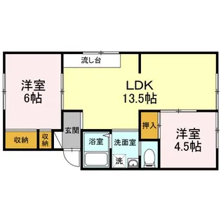 プレジール吉川A棟【1階】の間取り