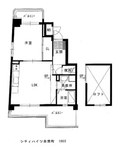 シティハイツ金屋町【1002号室】の間取り