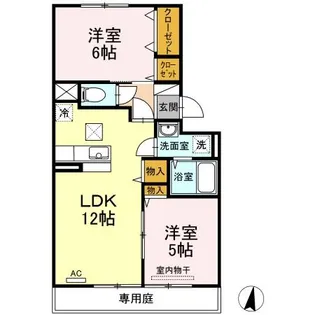 Kフルール【1階】の間取り