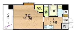 グラビスコート十日市【8階】の間取り