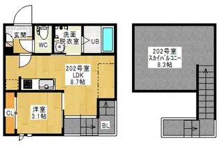 GRANDTICREVE【2階】の間取り