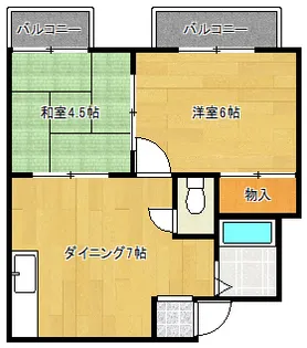 鷹の羽マンション【2階】の間取り