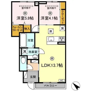 サニースクエア2【1階】の間取り