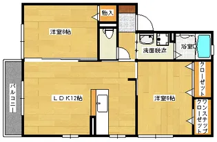 ルクプルB棟【1階】の間取り