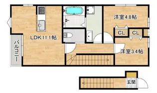 MONTE長束西【203号室】の間取り