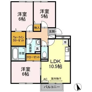 クレッシェンド今村【1階】の間取り