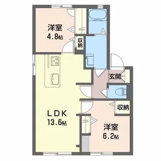 リサイア井口C棟【1階】の間取り