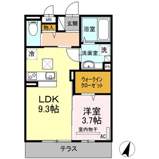 シャルマンパークサイド【1階】の間取り