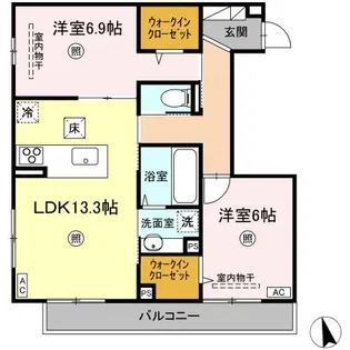ガットフェリーチェ【1階】の間取り