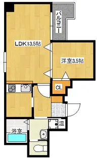 京橋町レジデンス広島駅前通り【3階】の間取り
