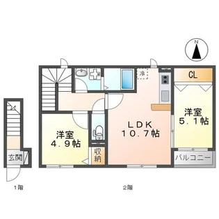 フェリーチェコトブキ2【2階】の間取り
