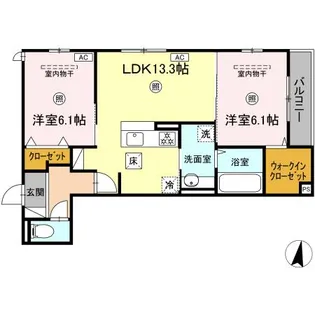 D-ROOM高須2丁目A棟【1階】の間取り
