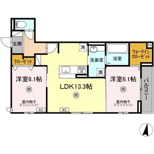 D-ROOM高須2丁目B棟【3階】の間取り