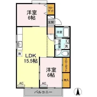 ドミール土井A棟【2階】の間取り