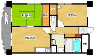 ルミエールクマダ【303号室】の間取り